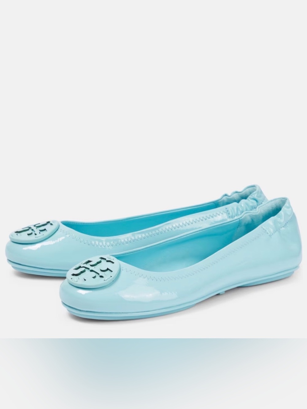 Tory Burch Patent Leather Ballet Flats in Light Blue